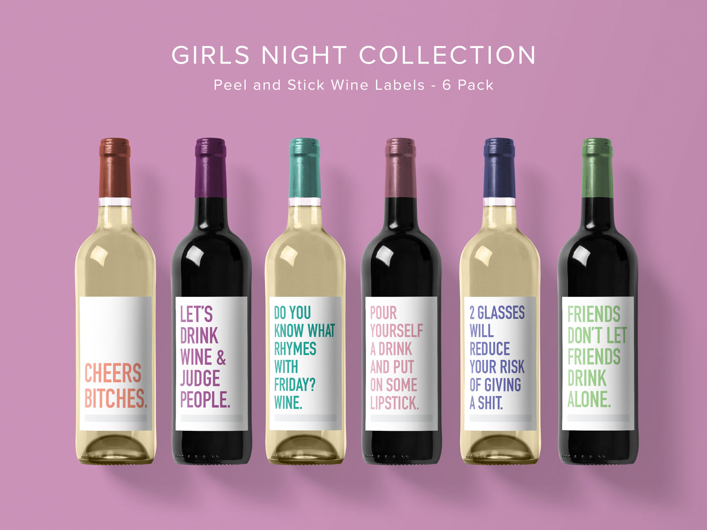 Girls Night Wine Labels