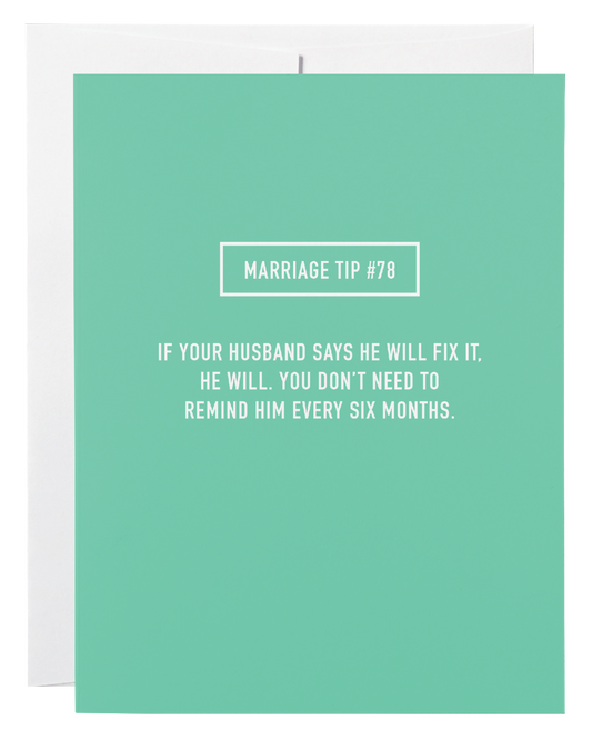 Marriage Tip 78 Card