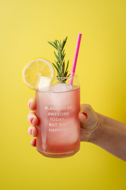 No Plans to Be Awesome Can Glass