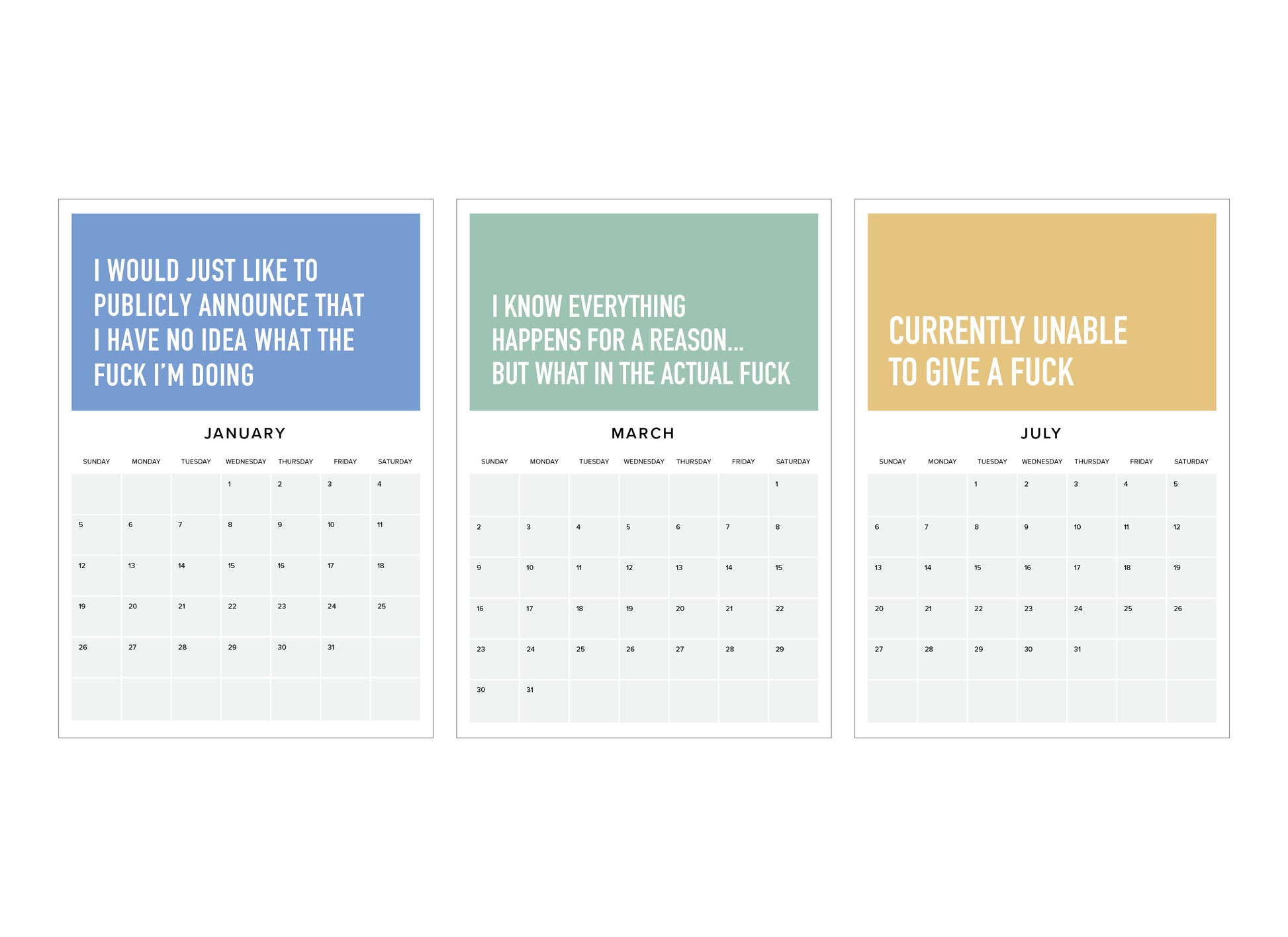Adulting Calendar 2025
