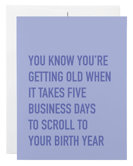 Scroll Birth Year Card