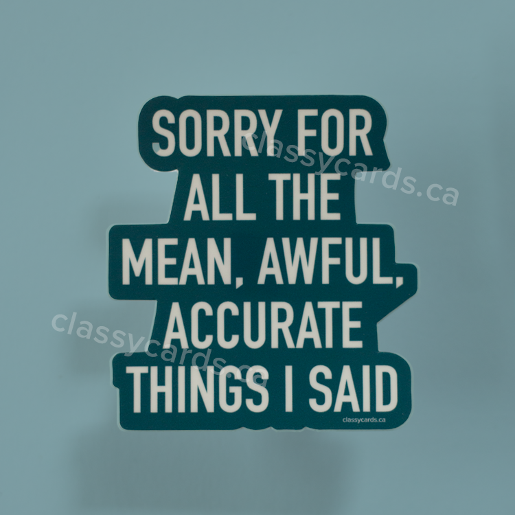 Accurate Things Vinyl Sticker – Classy Cards Creative