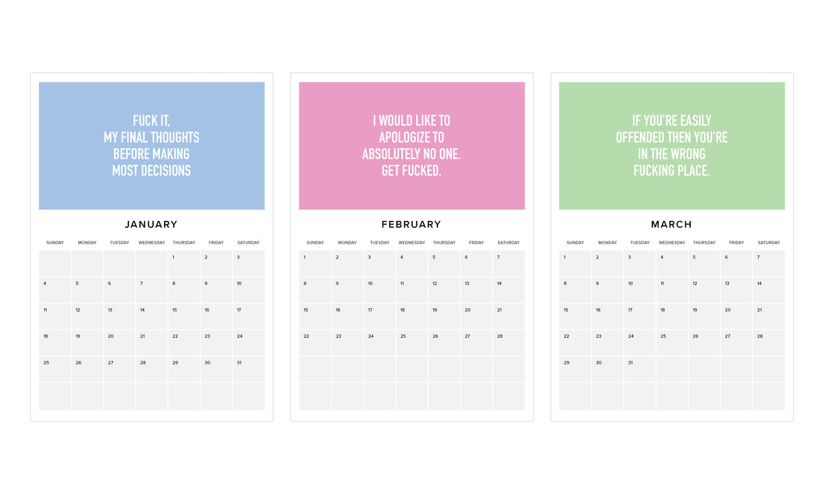 Tired and Bitter 2026 Calendar