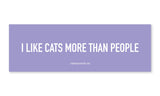 I Like Cats More than People Car Magnet