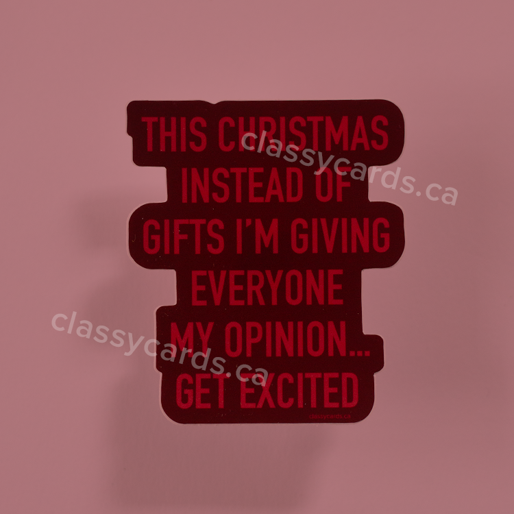 Christmas Opinion Vinyl Sticker