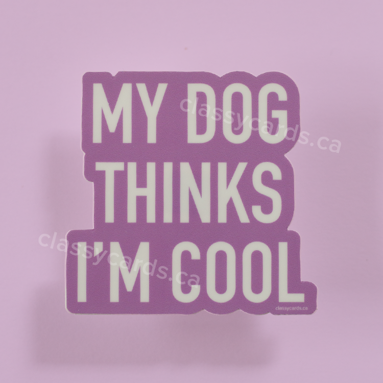 Dog Thinks Cool Vinyl Sticker