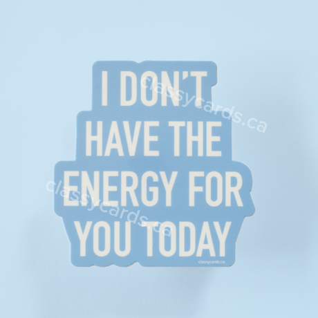 I Don't Have the Energy for You Today Vinyl Sticker