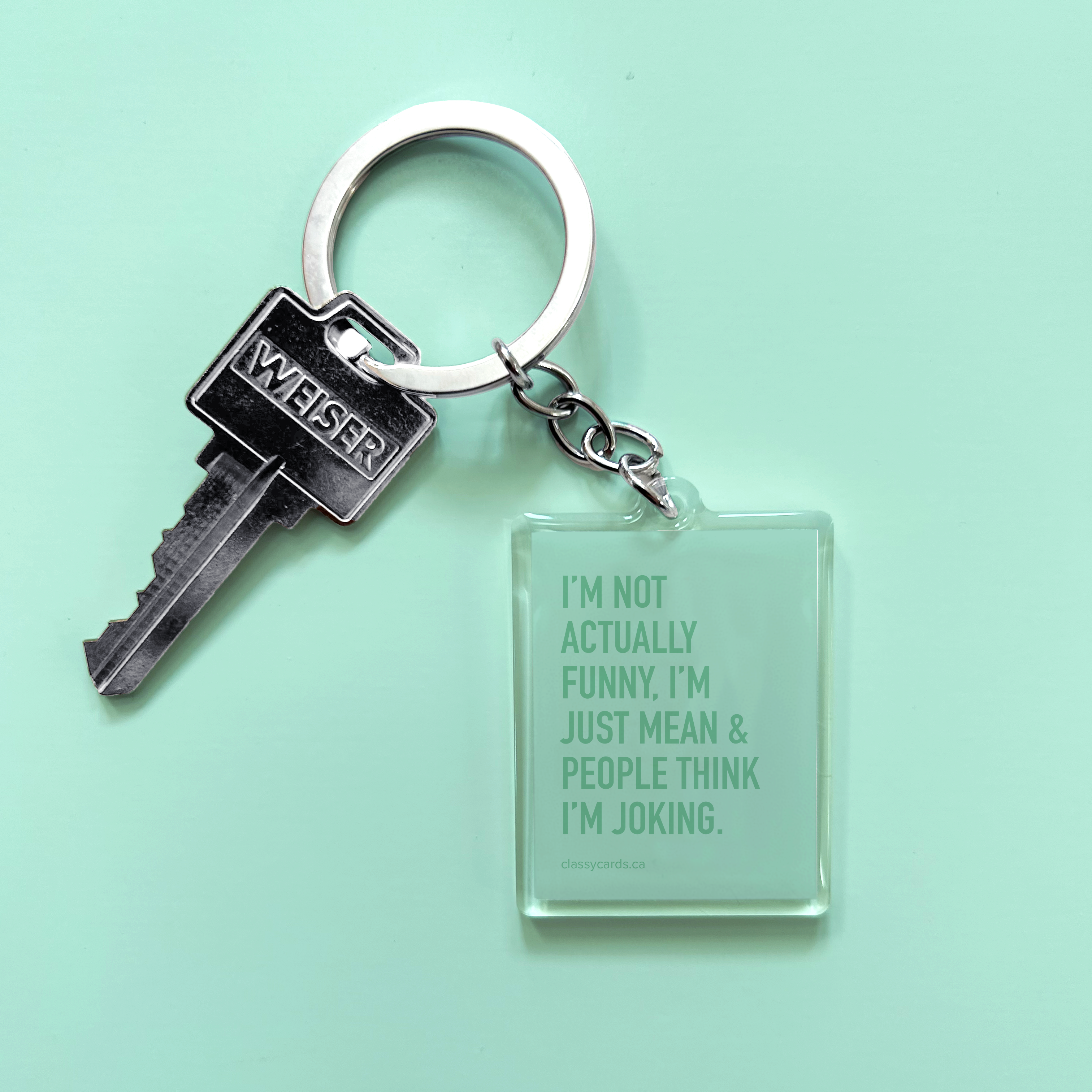 Not Actually Funny Keychain Classy Cards Creative