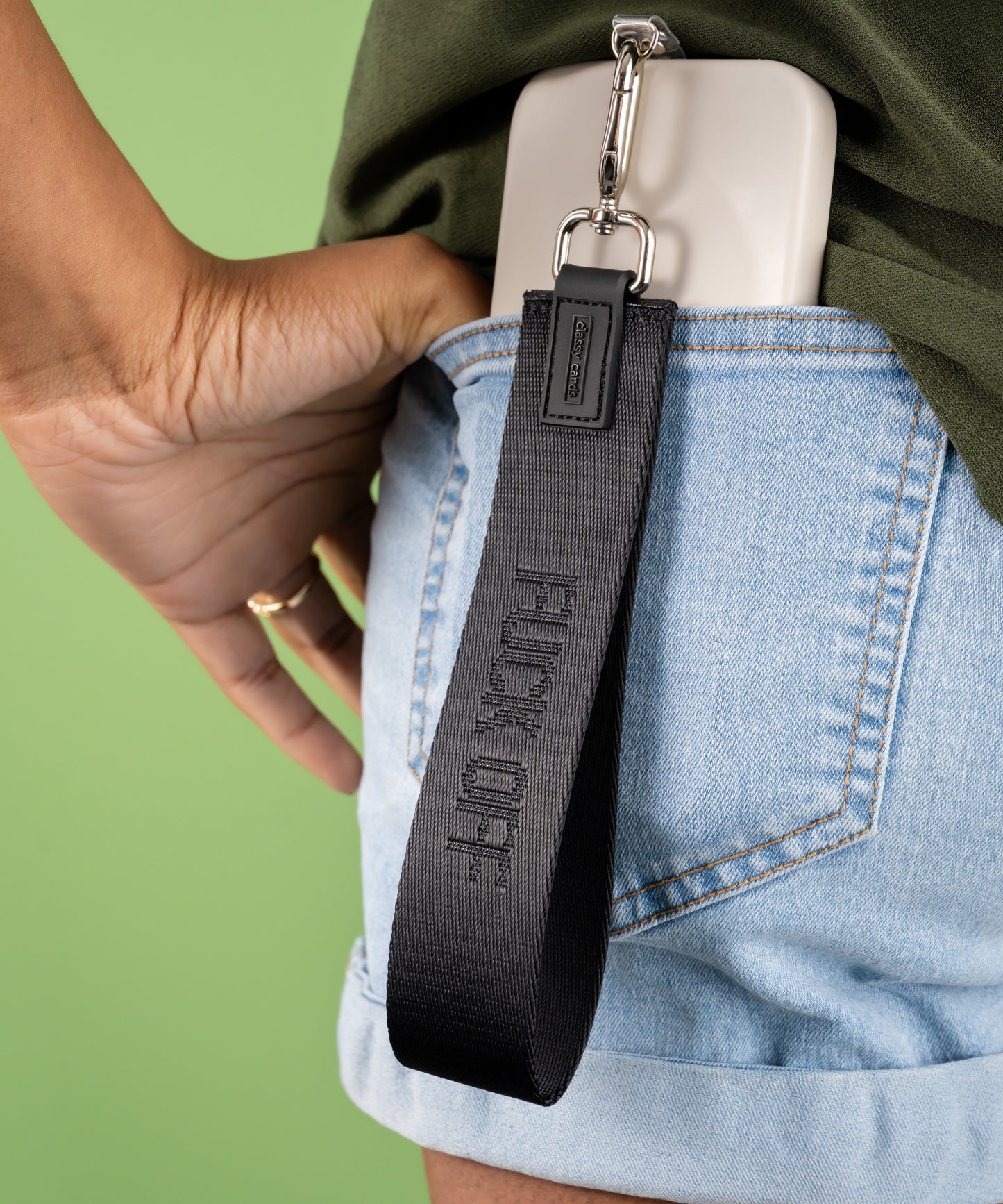 Fuck Off Wristlet Keychain