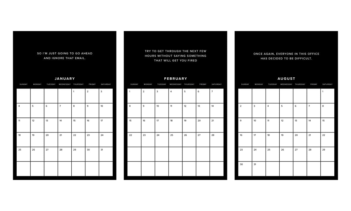 Pretending to Work 2026 Calendar