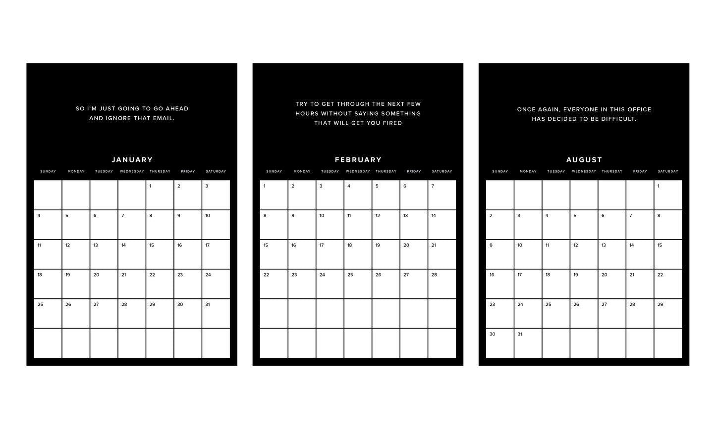 Pretending to Work 2026 Calendar