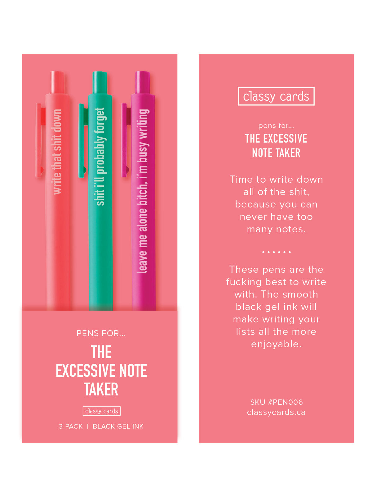 Note Card With Pen Excessive Note Taker Pens – Classy Cards Creative