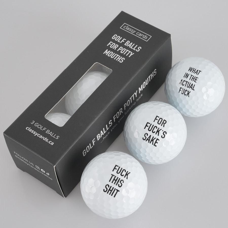 Golf Balls for Potty Mouths - 3 Golf Balls