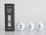 Golf Balls for Potty Mouths - 3 Golf Balls
