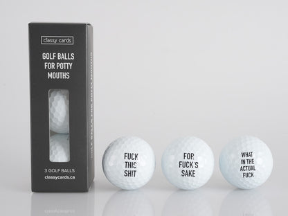Golf Balls for Potty Mouths - 3 Golf Balls