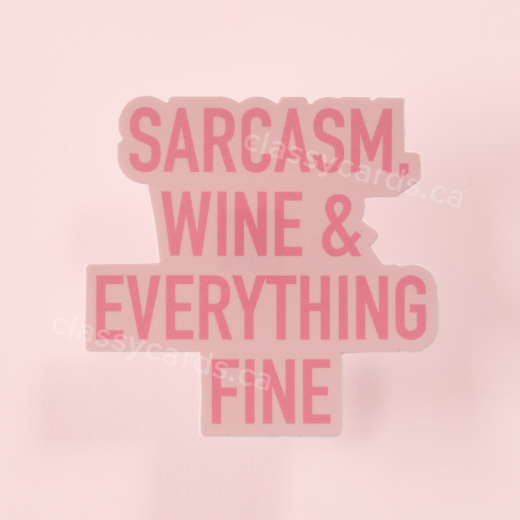 Sarcasm Wine Vinyl Sticker