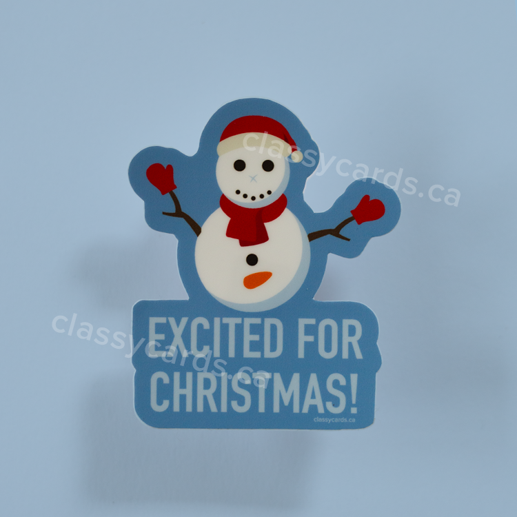 Excited Snowman Vinyl Sticker