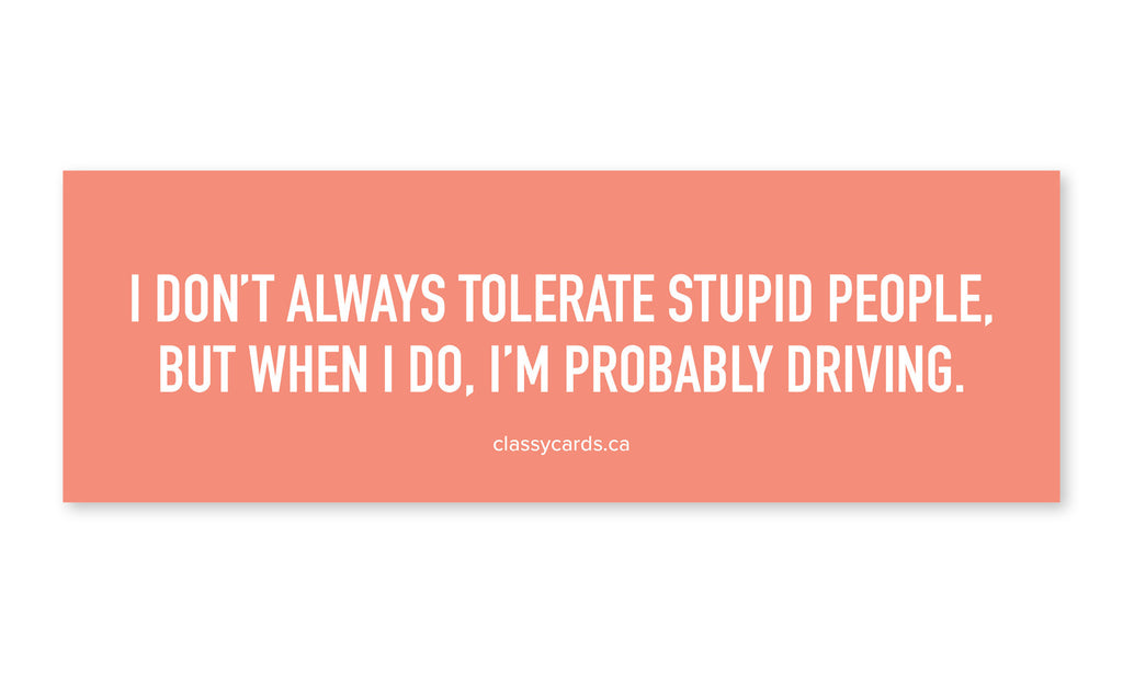 Tolerate Stupid People Car Magnet