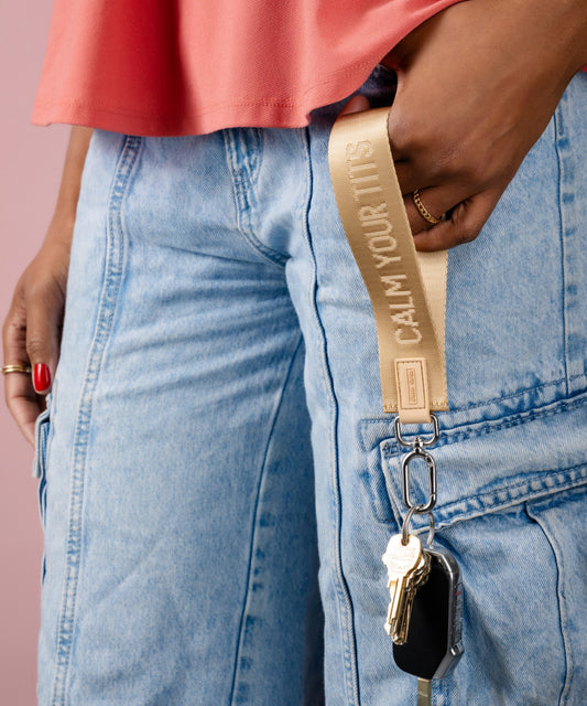 Calm Your Tits Wristlet Keychain