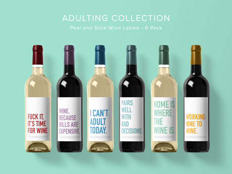 Adulting Wine Labels