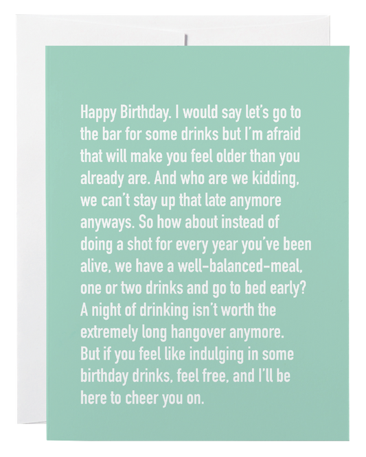 Birthday Drinks - Chatty Cathy Card
