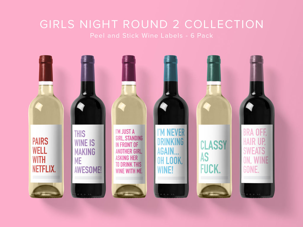 Girls Night Round 2 Wine Labels