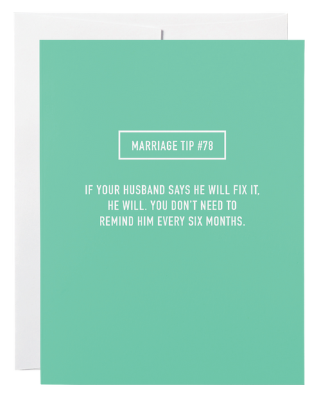 Marriage Tip 78 Card