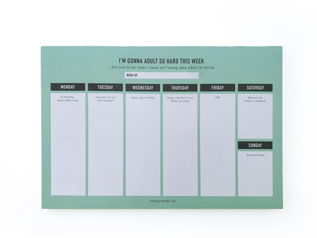 Adulting Weekly Planner Notepad