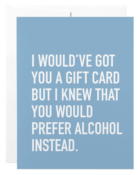 Prefer Alcohol Card