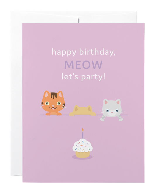 Meow Let's Party Card