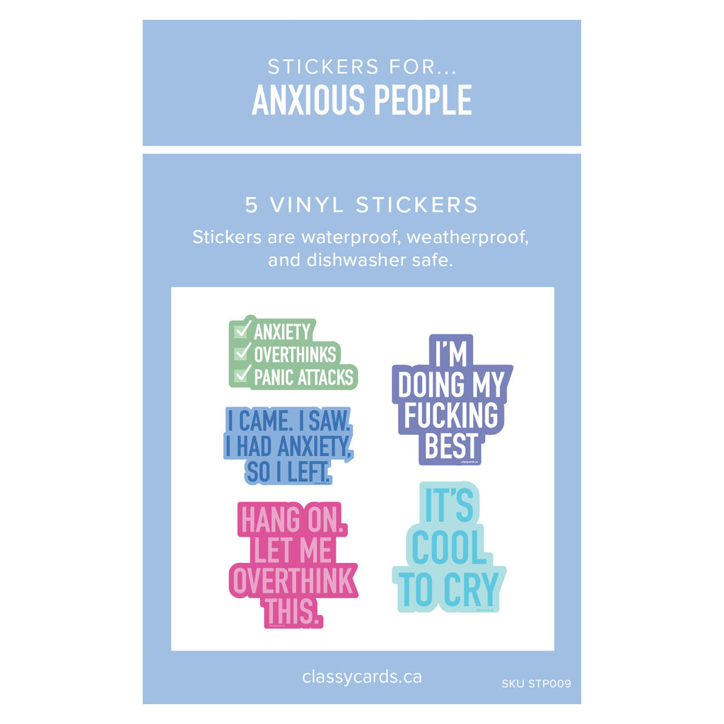 Stickers for Anxious People - 5 Pack