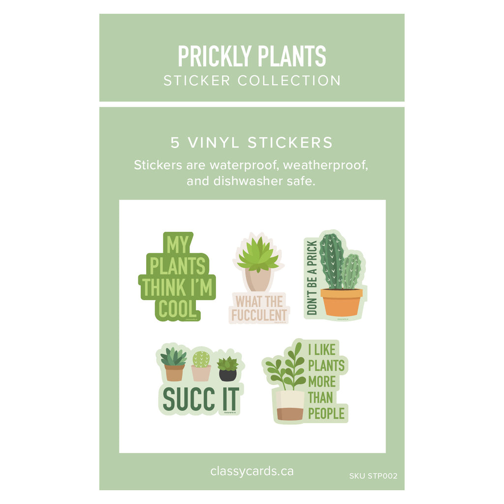 Prickly Plants Sticker Collection - 5 Pack