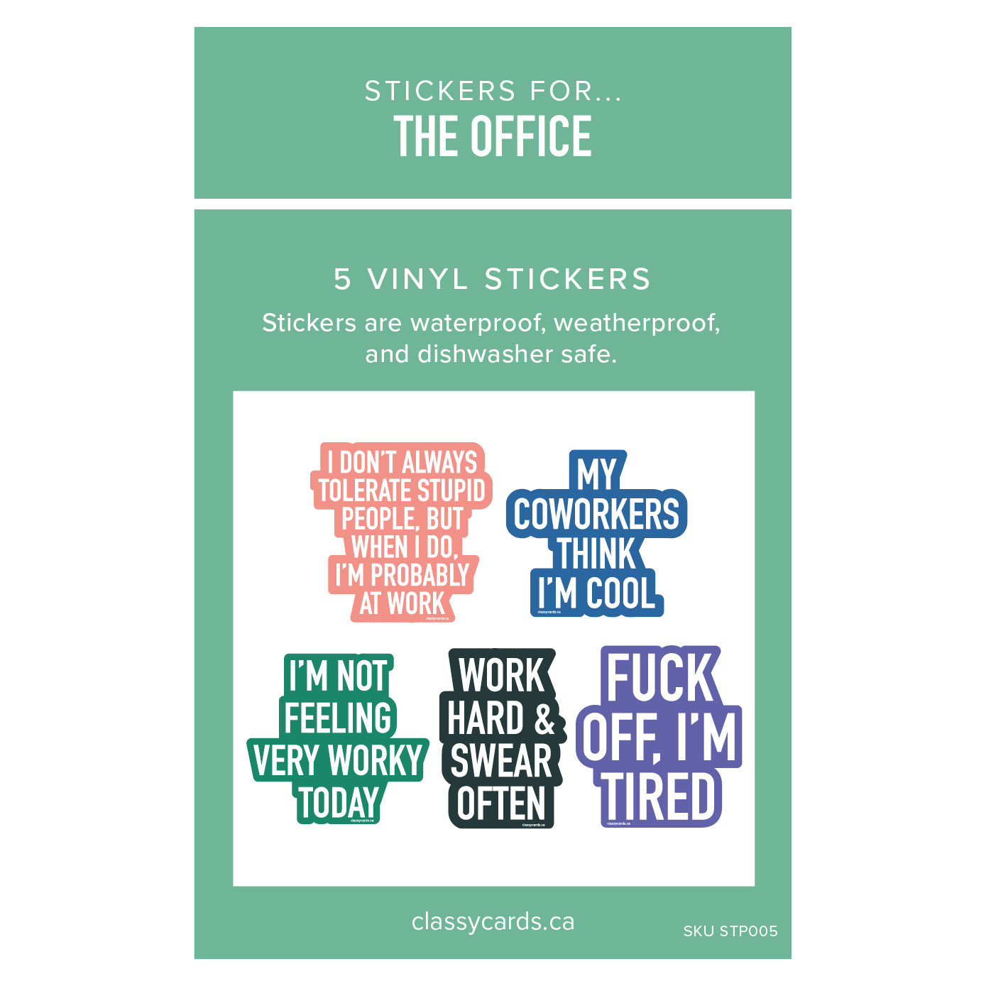 Stickers for The Office - 5 Pack – Classy Cards Creative